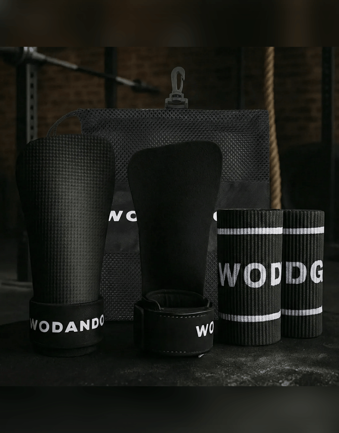 Pack maniques powergrip fusion et wristbands wodandgo noir
